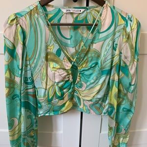 Zara silk crop top